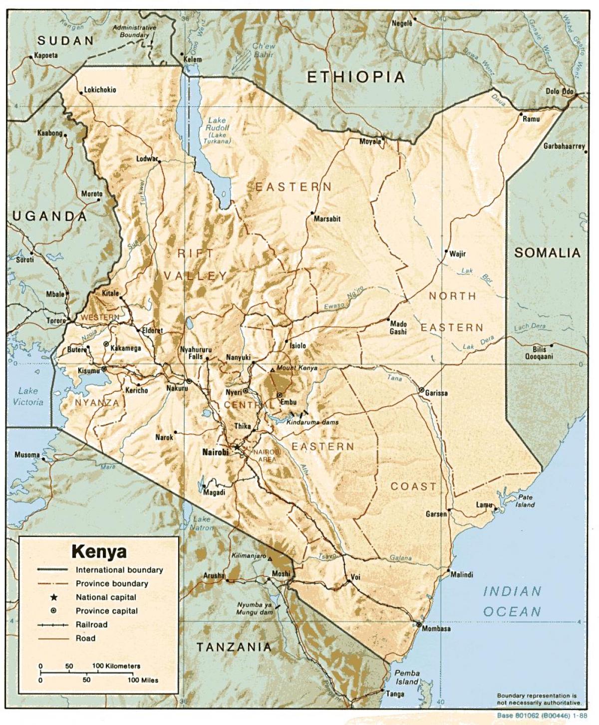 carte du Kenya montrant les principales villes