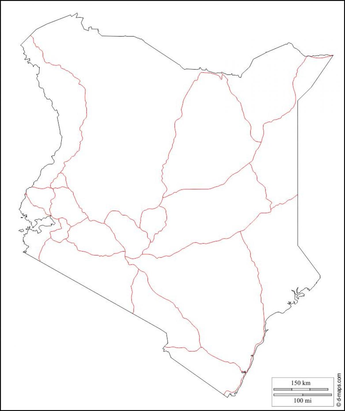Kenya carte vierge