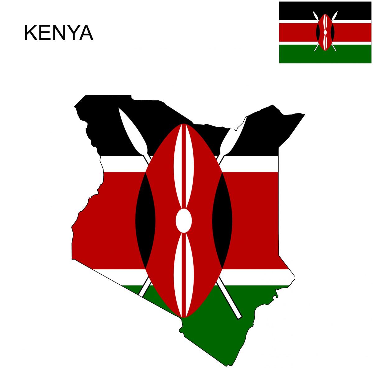 carte de drapeau Kenya