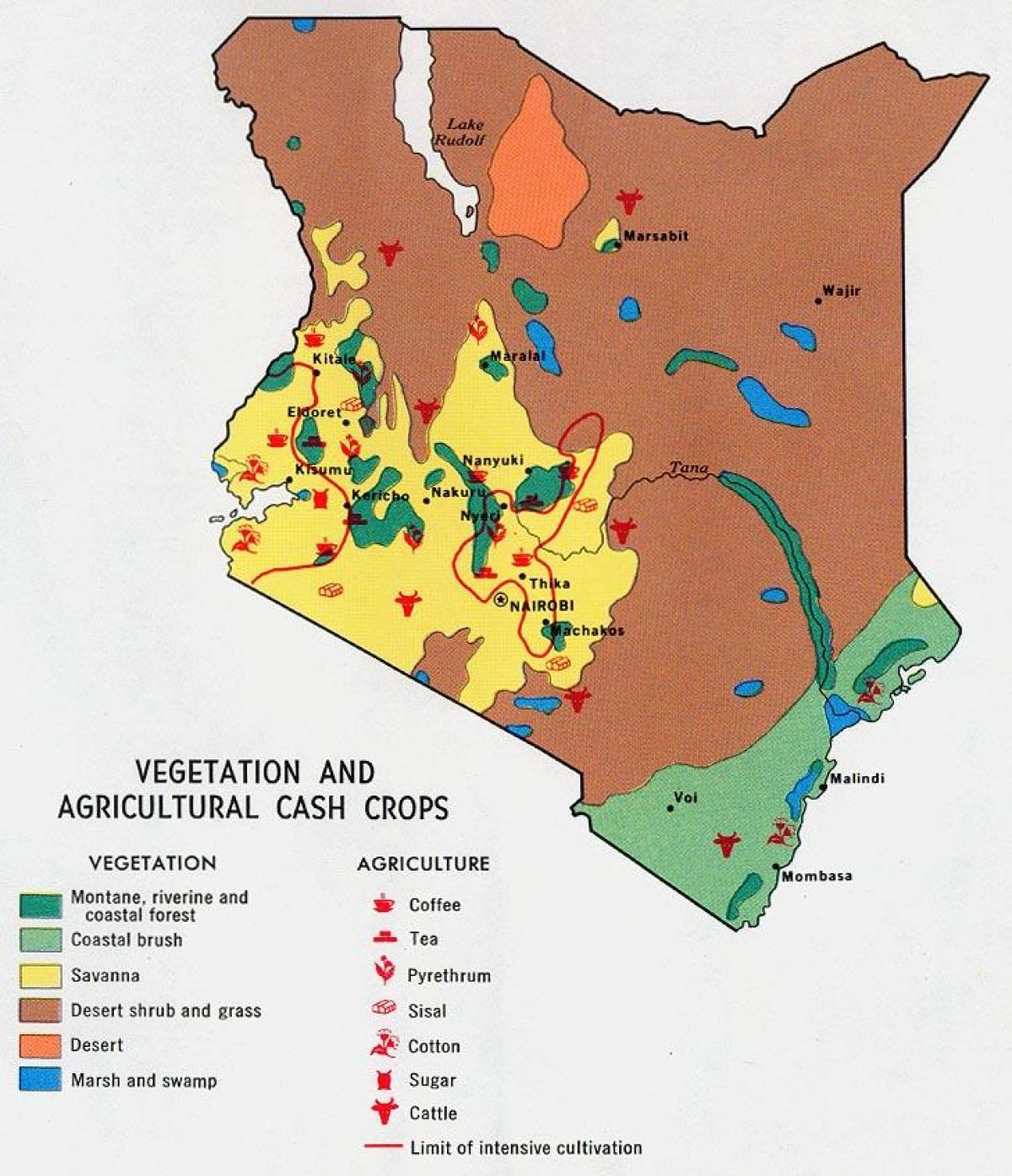 carte du Kenya ressources naturelles