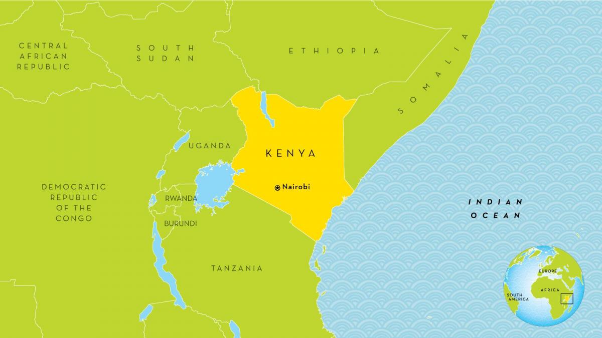 carte du Kenya et dans les pays environnants