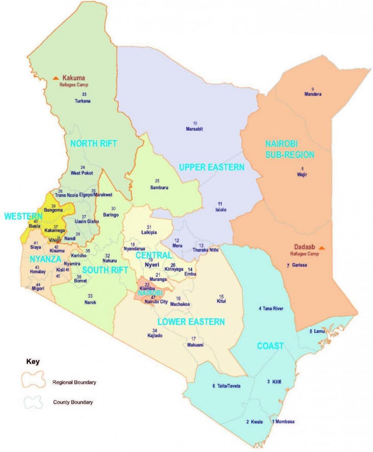 carte du Kenya religion
