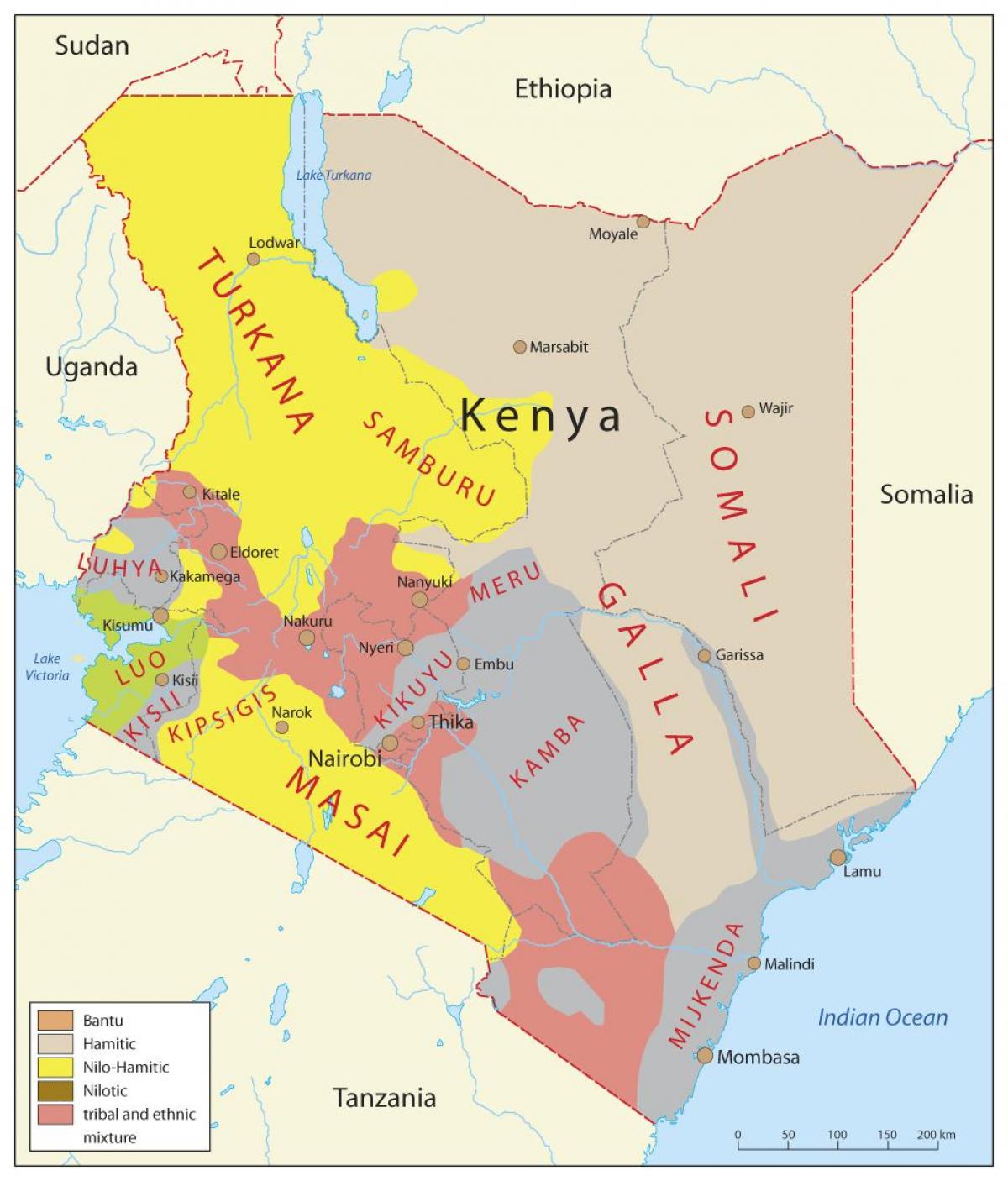 Carte ethnique du Kenya