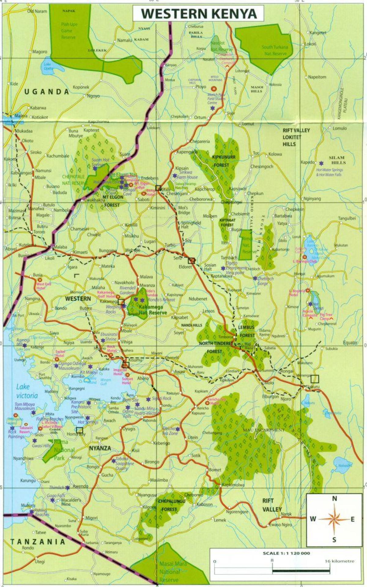 la province de l'ouest du Kenya carte