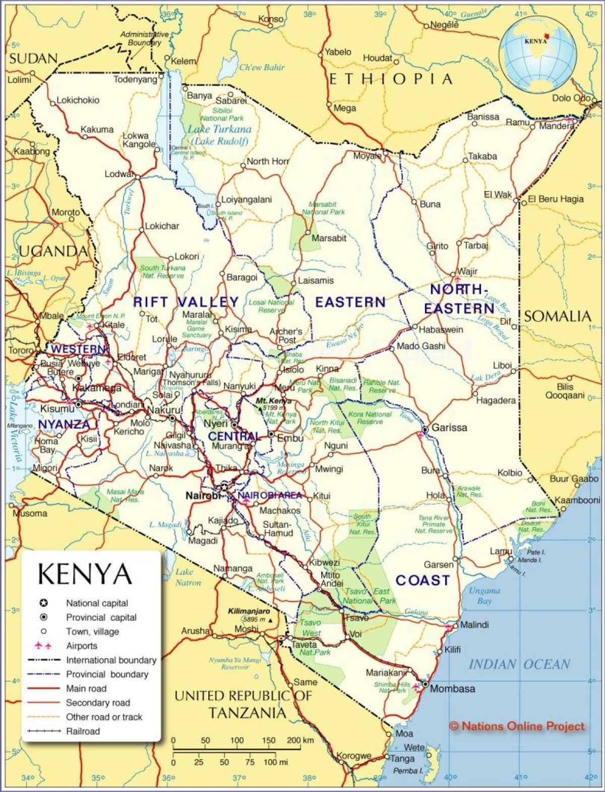 la carte de l'international Kenya