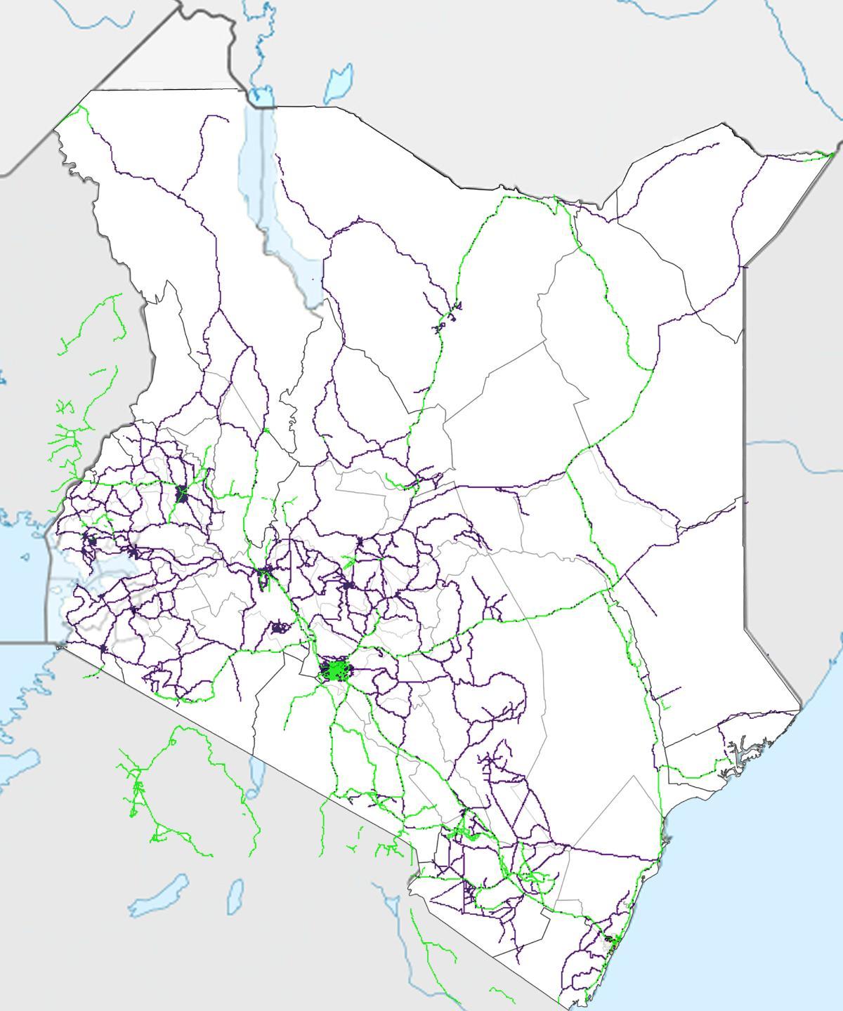 carte du Kenya de chemin de fer