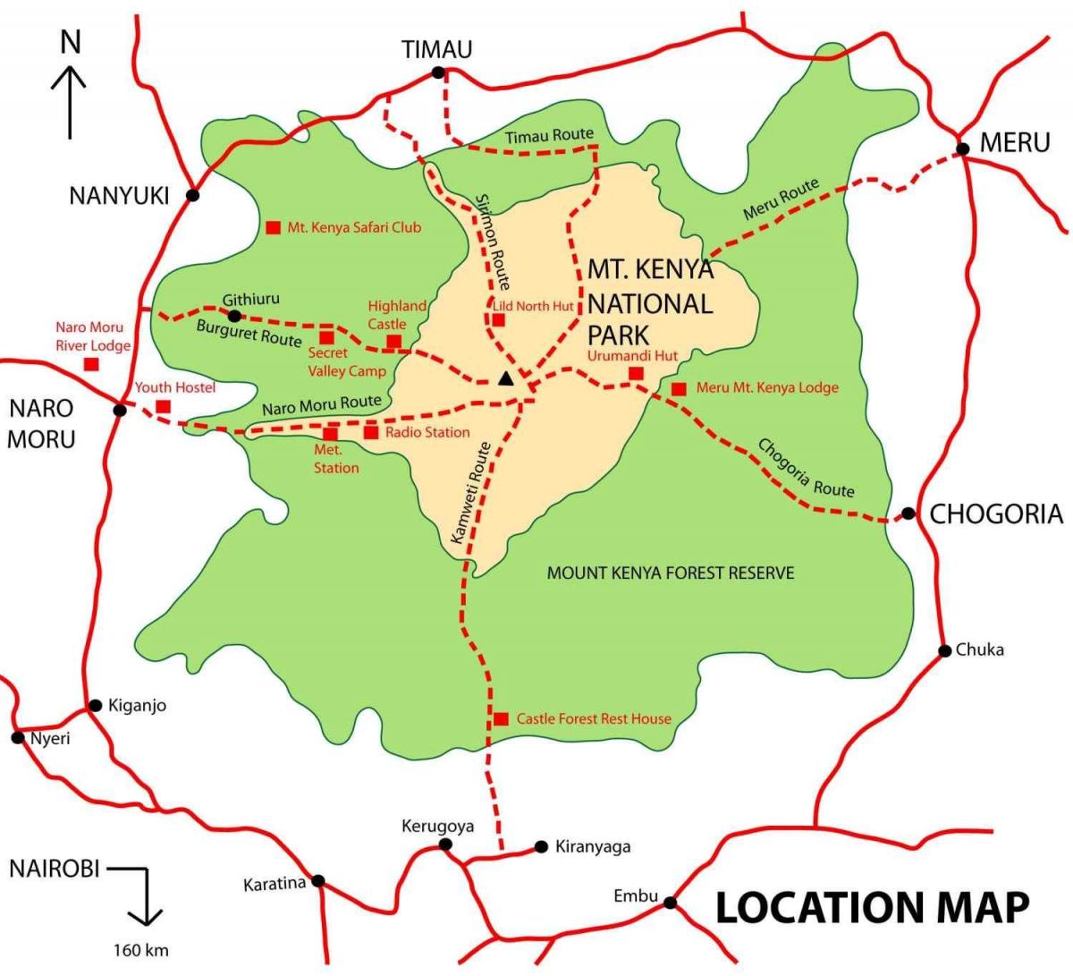 carte de mont Kenya