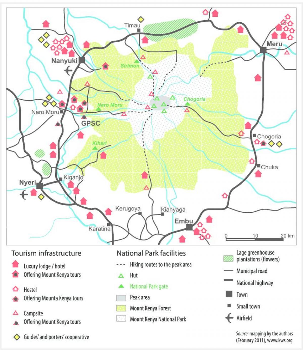 mt Kenya sur la carte de afrique