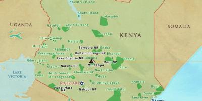 Carte du Kenya parcs nationaux et des réserves