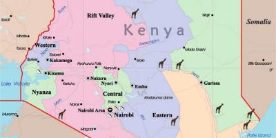 Une carte du Kenya