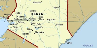 Carte du Kenya avec les villes