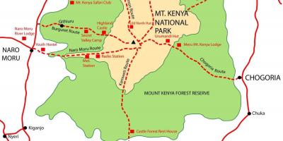 Carte de mont Kenya