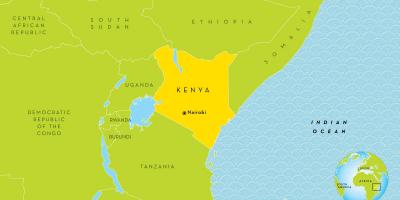 Nairobi, Kenya sur la carte