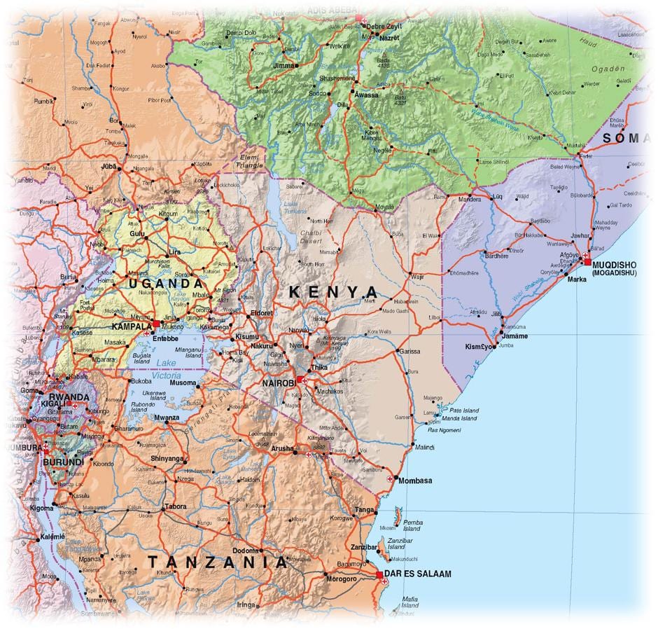 carte du Kenya highlands