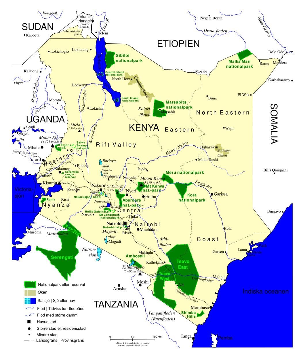 carte du Kenya oiseau