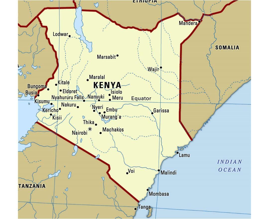 de l'équateur au Kenya carte