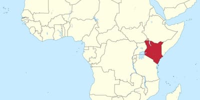 Carte de l'afrique avec le Kenya a souligné
