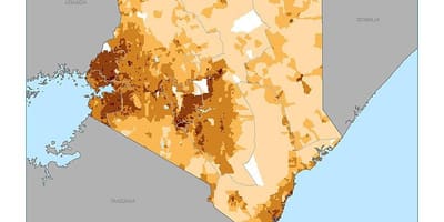 Kenya la densité de la population de la carte