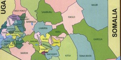 Les comtés du Kenya carte