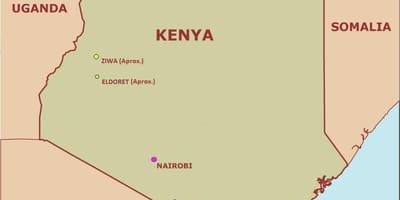 Carte de la simple carte de Kenya
