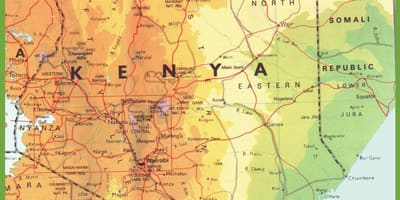 Carte du Kenya montrant villes