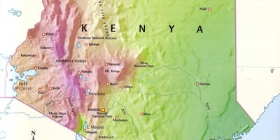 Carte du Kenya montagnes