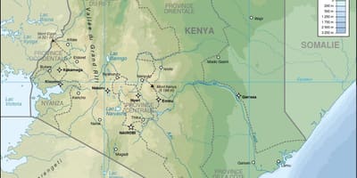 Kenya carte en relief