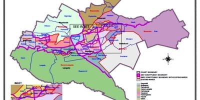 Le Kenya de la délimitation des circonscriptions carte