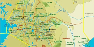 Carte du Kenya, de la végétation