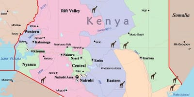 Carte du Kenya langue