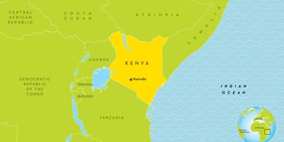 Carte du Kenya et dans les pays environnants