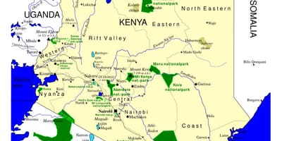 Carte du Kenya oiseau