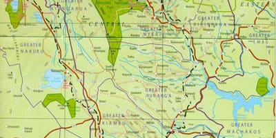 Carte du centre du Kenya