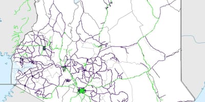 Carte du Kenya de chemin de fer