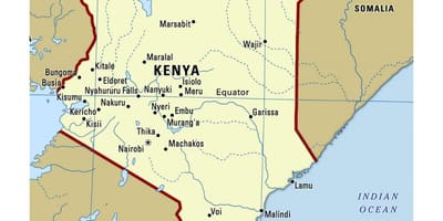 De l'équateur au Kenya carte