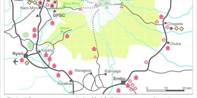 Mt Kenya sur la carte de afrique